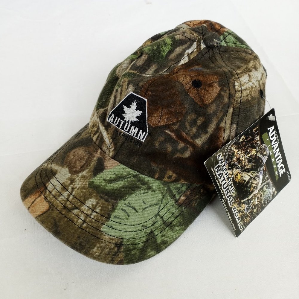 Bill Jordan's Advantage Timber Camo Hat Autumn Herbicide Logo NEW NWT